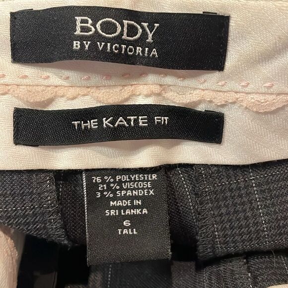 Body by Victoria- “The Kate Fit” Flare Leg Grey Pattern Trousers- Size 6 Tall - Picture 3 of 8